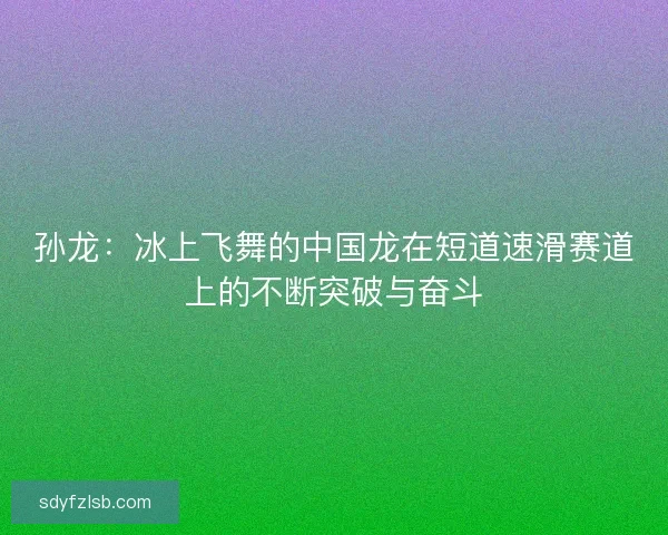 孙龙：冰上飞舞的中国龙在短道速滑赛道上的不断突破与奋斗