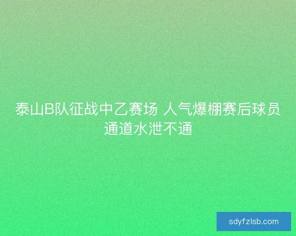 泰山B队征战中乙赛场 人气爆棚赛后球员通道水泄不通