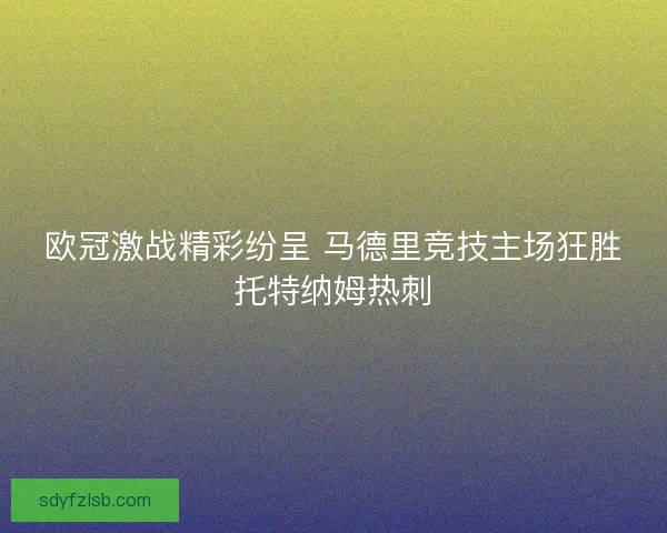 欧冠激战精彩纷呈 马德里竞技主场狂胜托特纳姆热刺 欧冠激战精彩纷呈 马德里竞技主场狂胜托特纳姆热刺