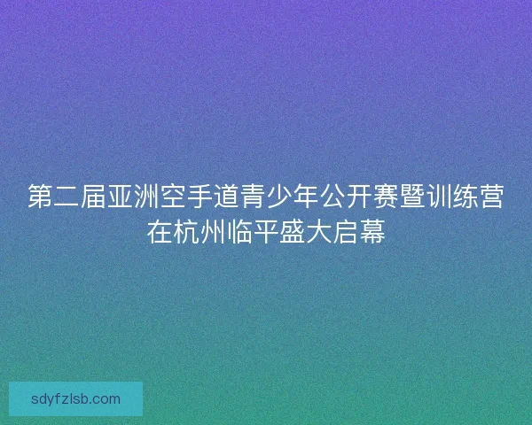 第二届亚洲空手道青少年公开赛暨训练营在杭州临平盛大启幕