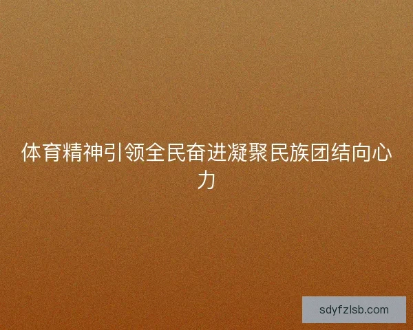 体育精神引领全民奋进凝聚民族团结向心力